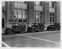 Michigan National Guardsmen Outside Detroit Edison Company Offices